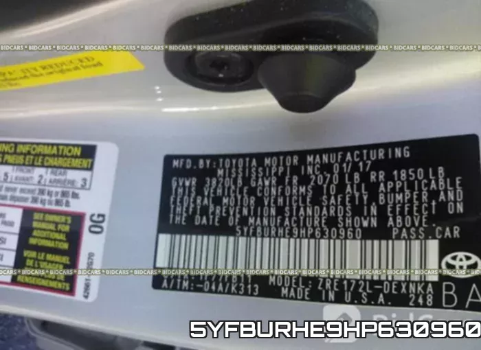 5YFBURHE9HP630960 фото 10