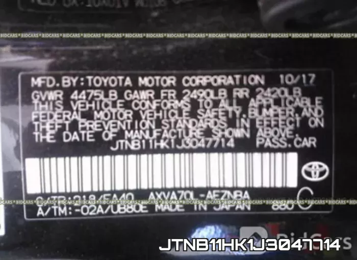 JTNB11HK1J3047714 фото 10