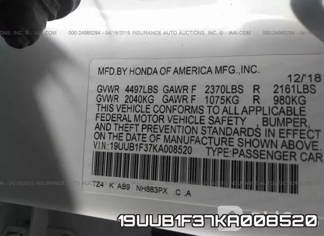 19UUB1F37KA008520 фото 10