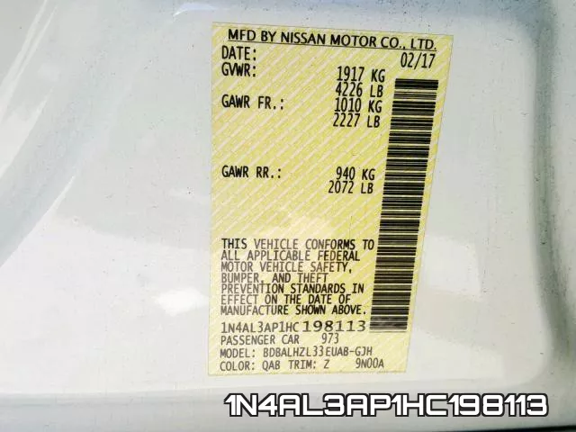 1N4AL3AP1HC198113 фото 2
