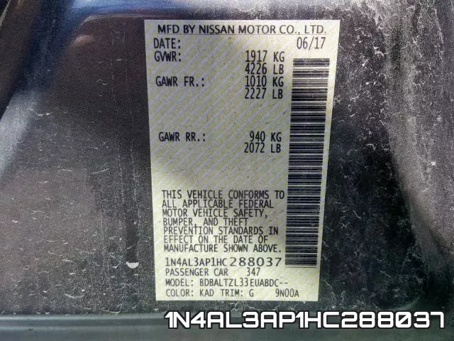 1N4AL3AP1HC288037 фото 2