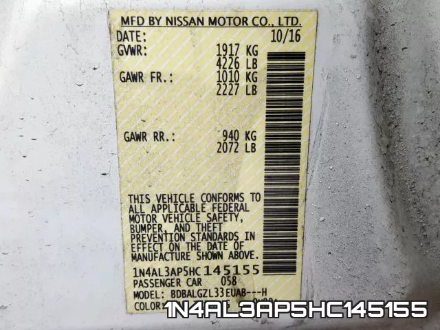 1N4AL3AP5HC145155 фото 2