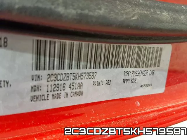 2C3CDZBT5KH573587 фото 2