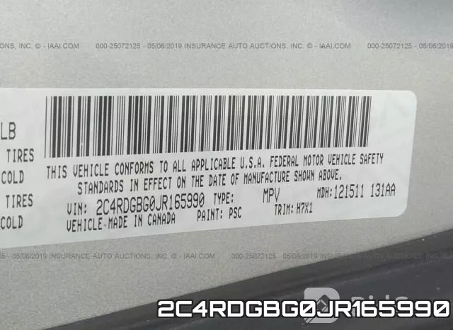 2C4RDGBG0JR165990 фото 10