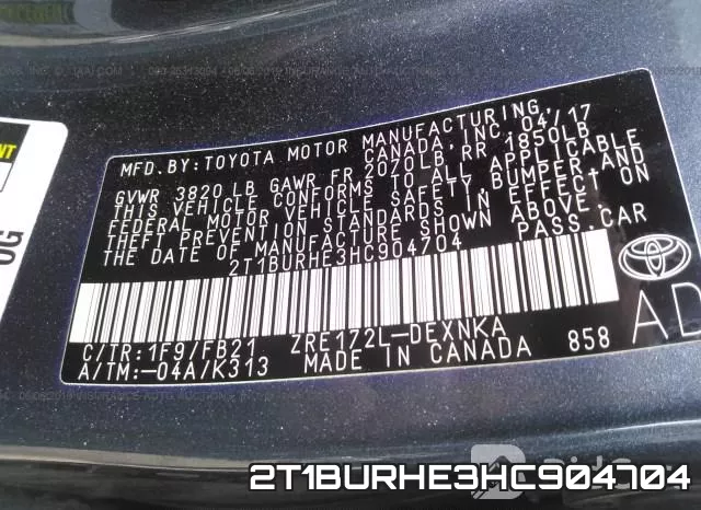 2T1BURHE3HC904704 фото 10