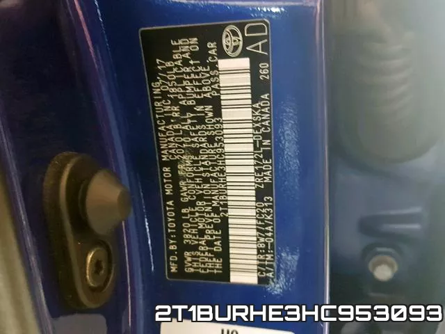 2T1BURHE3HC953093 фото 2