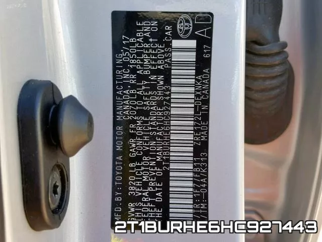 2T1BURHE6HC927443 фото 2