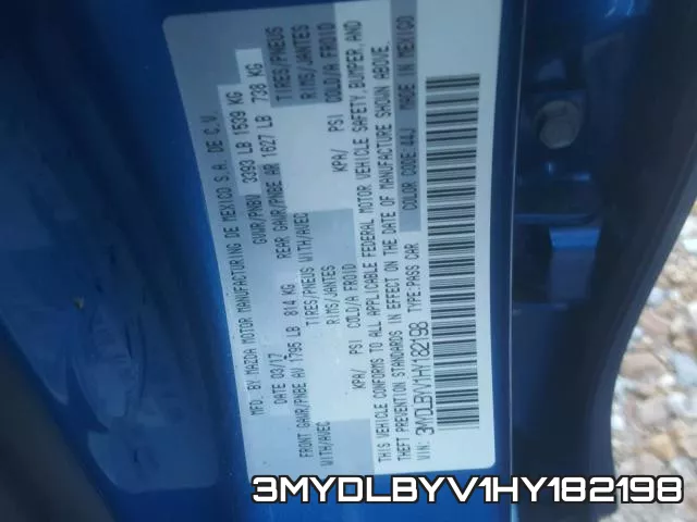 3MYDLBYV1HY182198 фото 2