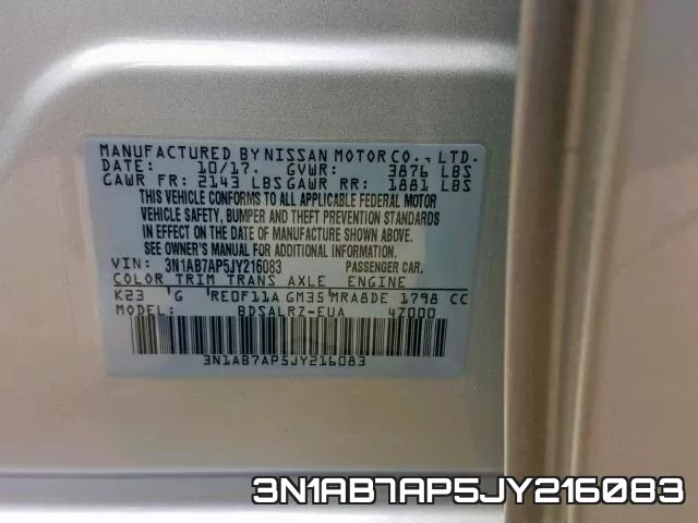 3N1AB7AP5JY216083 фото 2