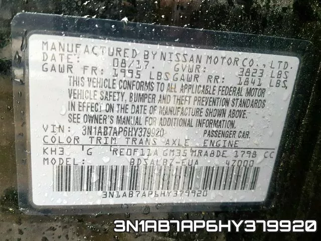 3N1AB7AP6HY379920 фото 2
