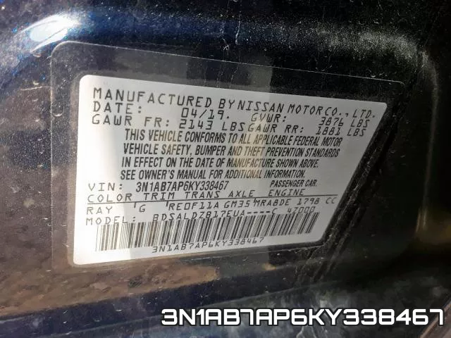 3N1AB7AP6KY338467 фото 2