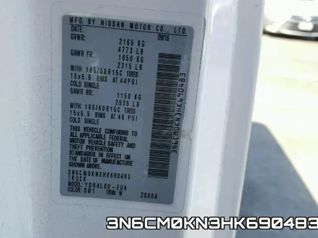 3N6CM0KN3HK690483 фото 2