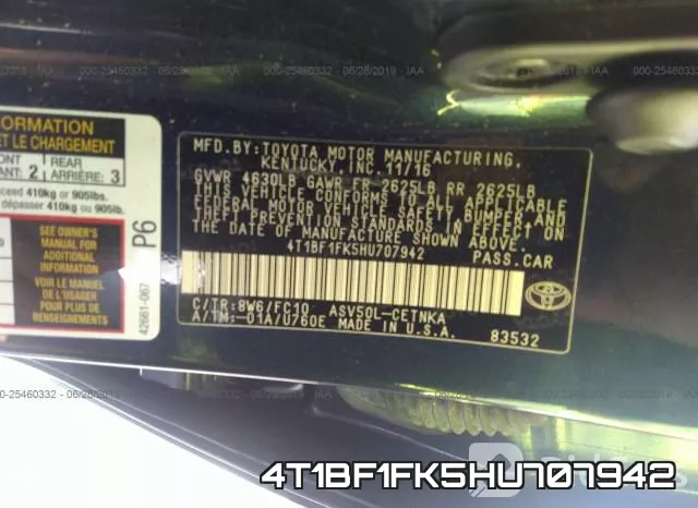 4T1BF1FK5HU707942 фото 10