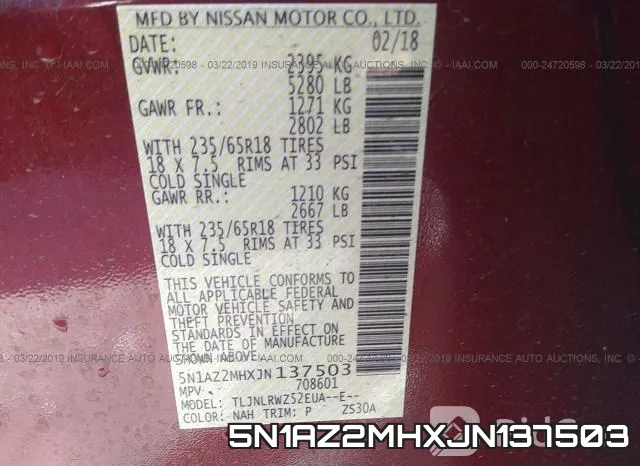 5N1AZ2MHXJN137503 фото 10