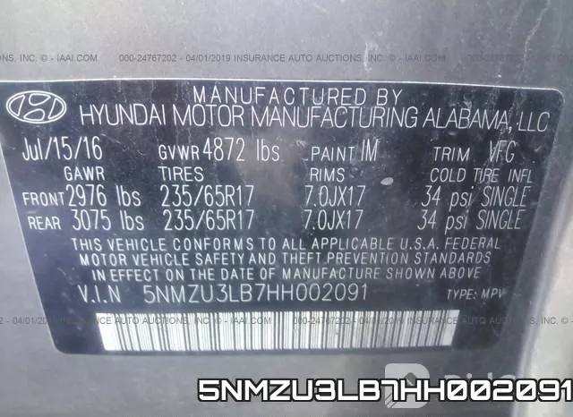 5NMZU3LB7HH002091 фото 10