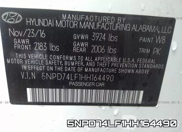 5NPD74LF1HH164490 фото 10
