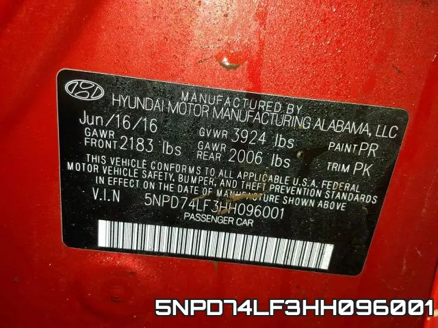 5NPD74LF3HH096001 фото 2