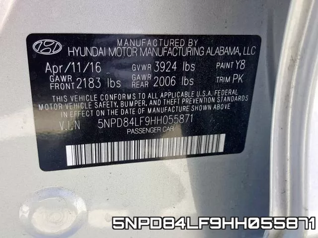 5NPD84LF9HH055871 фото 2