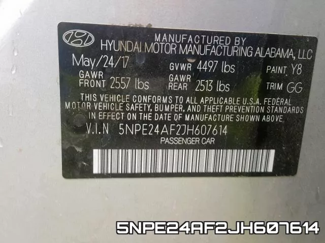 5NPE24AF2JH607614 фото 2