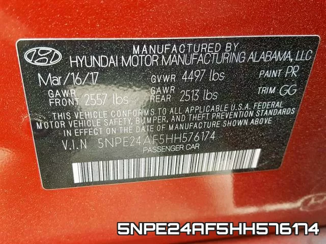 5NPE24AF5HH576174 фото 2