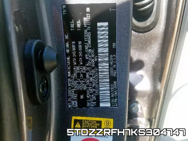 5TDZZRFH7KS304747 фото 2