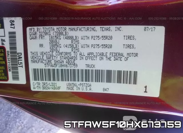 5TFAW5F10HX673759 фото 10