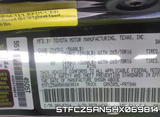 5TFCZ5AN5HX069814 фото 10
