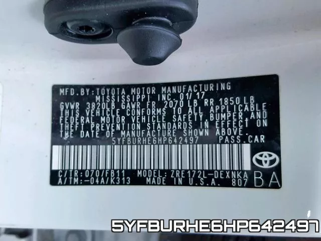 5YFBURHE6HP642497 фото 2