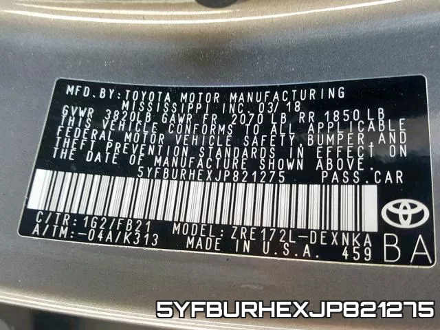 5YFBURHEXJP821275 фото 2