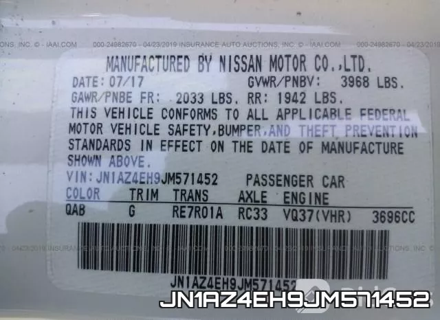 JN1AZ4EH9JM571452 фото 10