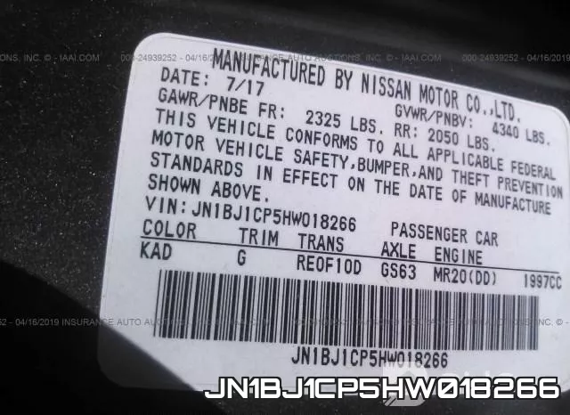 JN1BJ1CP5HW018266 фото 10