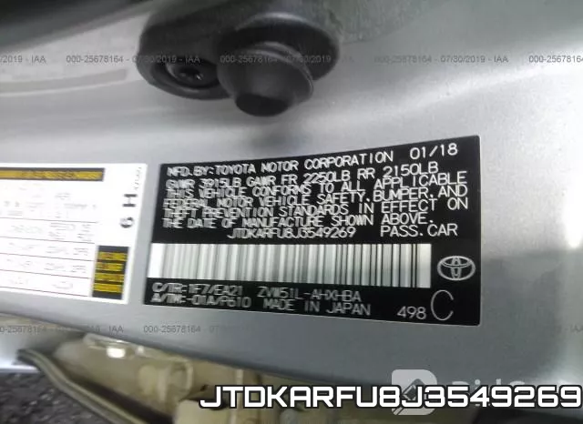 JTDKARFU8J3549269 фото 10