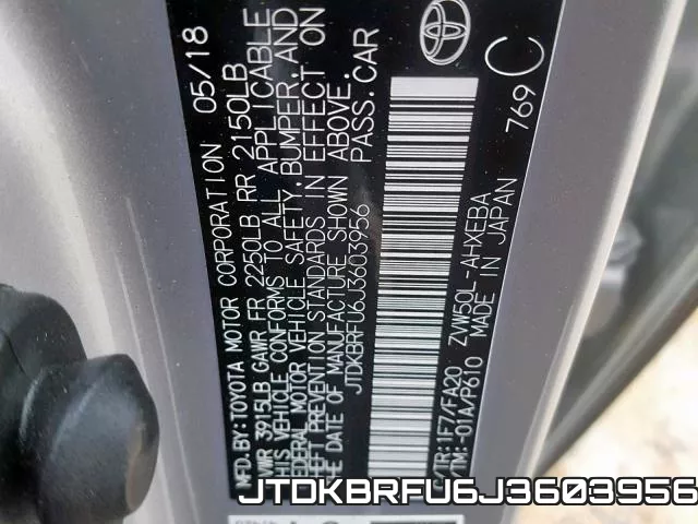 JTDKBRFU6J3603956 фото 2