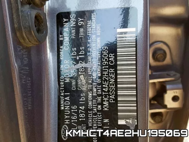KMHCT4AE2HU195069 фото 2