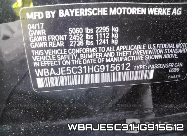WBAJE5C31HG915612 фото 10
