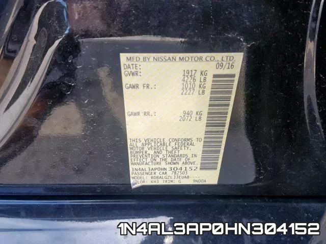1N4AL3AP0HN304152 фото 2