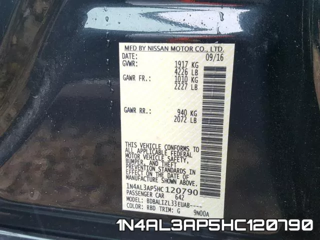 1N4AL3AP5HC120790 фото 2