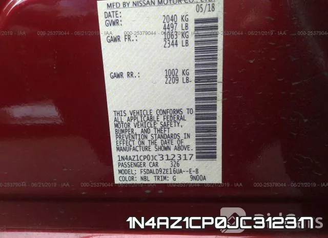 1N4AZ1CP0JC312317 фото 10