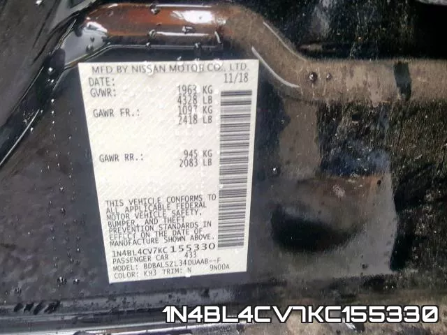1N4BL4CV7KC155330 фото 2