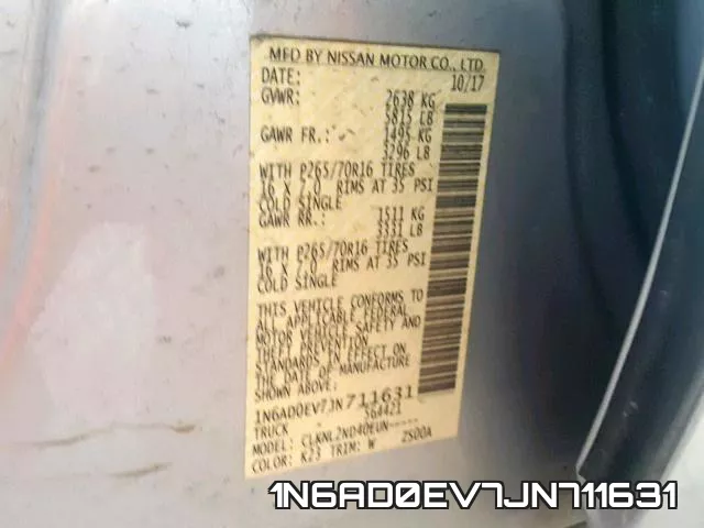 1N6AD0EV7JN711631 фото 2