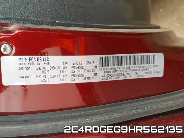 2C4RDGEG9HR562135 фото 2