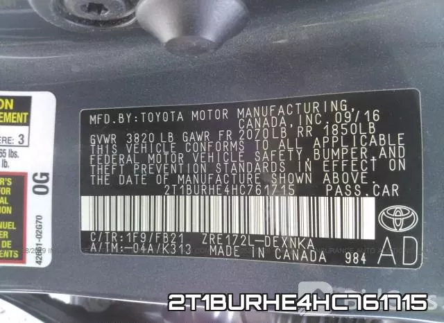 2T1BURHE4HC761715 фото 10