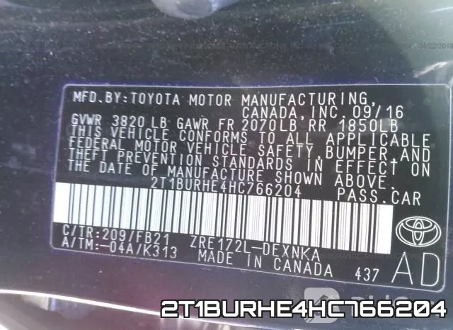2T1BURHE4HC766204 фото 10