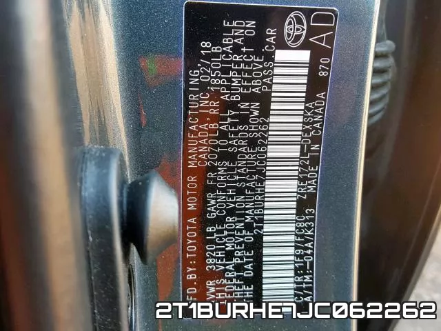 2T1BURHE7JC062262 фото 2