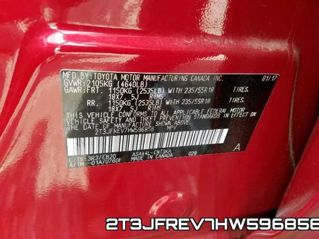 2T3JFREV7HW596856 фото 2