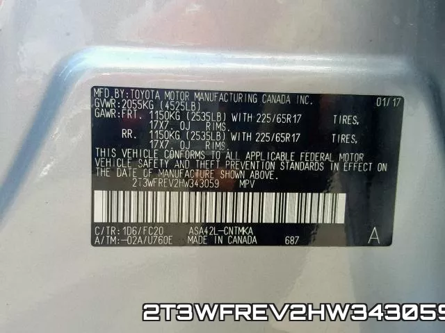 2T3WFREV2HW343059 фото 2