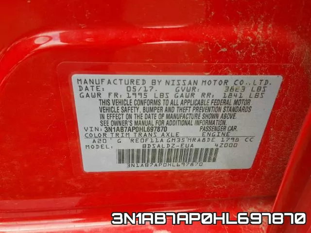 3N1AB7AP0HL697870 фото 2