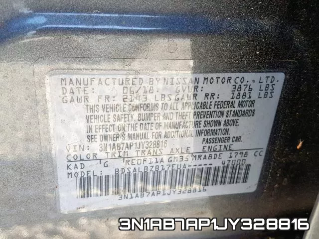 3N1AB7AP1JY328816 фото 2