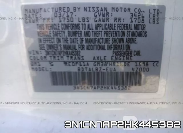 3N1CN7AP2HK445382 фото 10