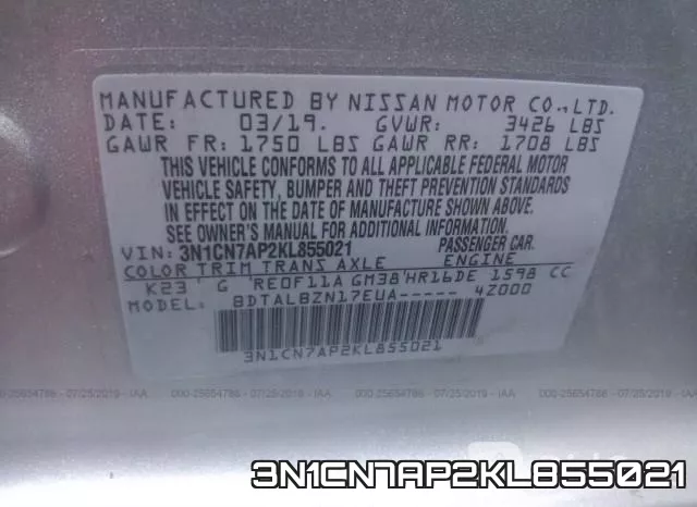 3N1CN7AP2KL855021 фото 10